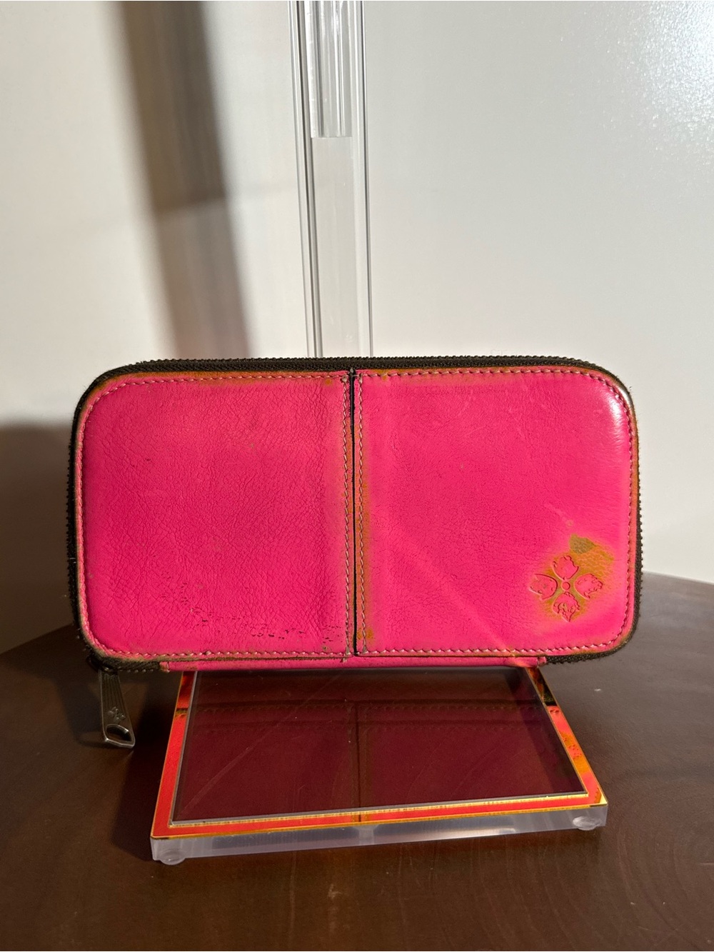 Patricia Nash Fuchsia Pink Italian Leather Zip-Around Organizer Wallet